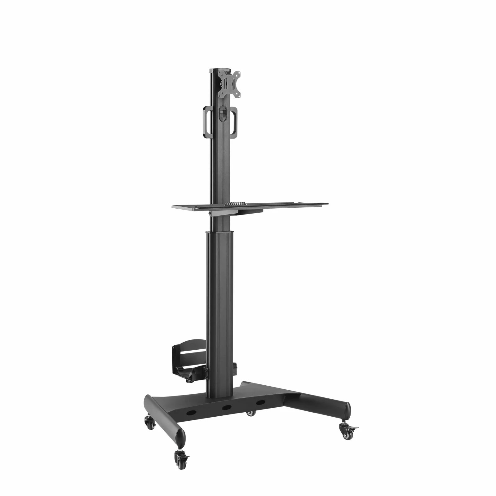 Single Monitor Height Adjustable Computer Mobile Workstation
